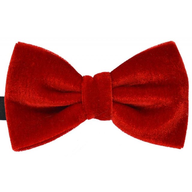  Papion din catifea de culoare rosie 